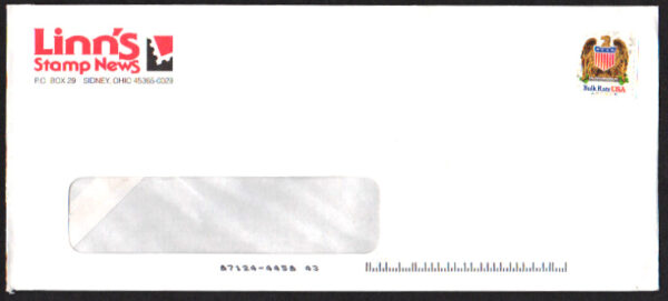 10¢ Eagle and Shield A1111111010 on ww cover from Linns
